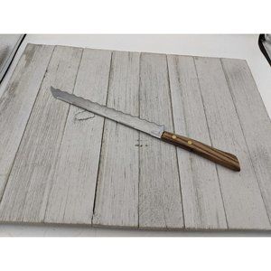 Vintage Stainless Steel #2 Double Sided Knife 7" Wood Handle Slice Carve 11 1/2"